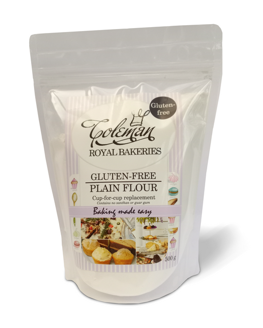 Coleman Royal Bakeries: Gluten-free Plain Flour 500 g. Certified gluten-free flour.