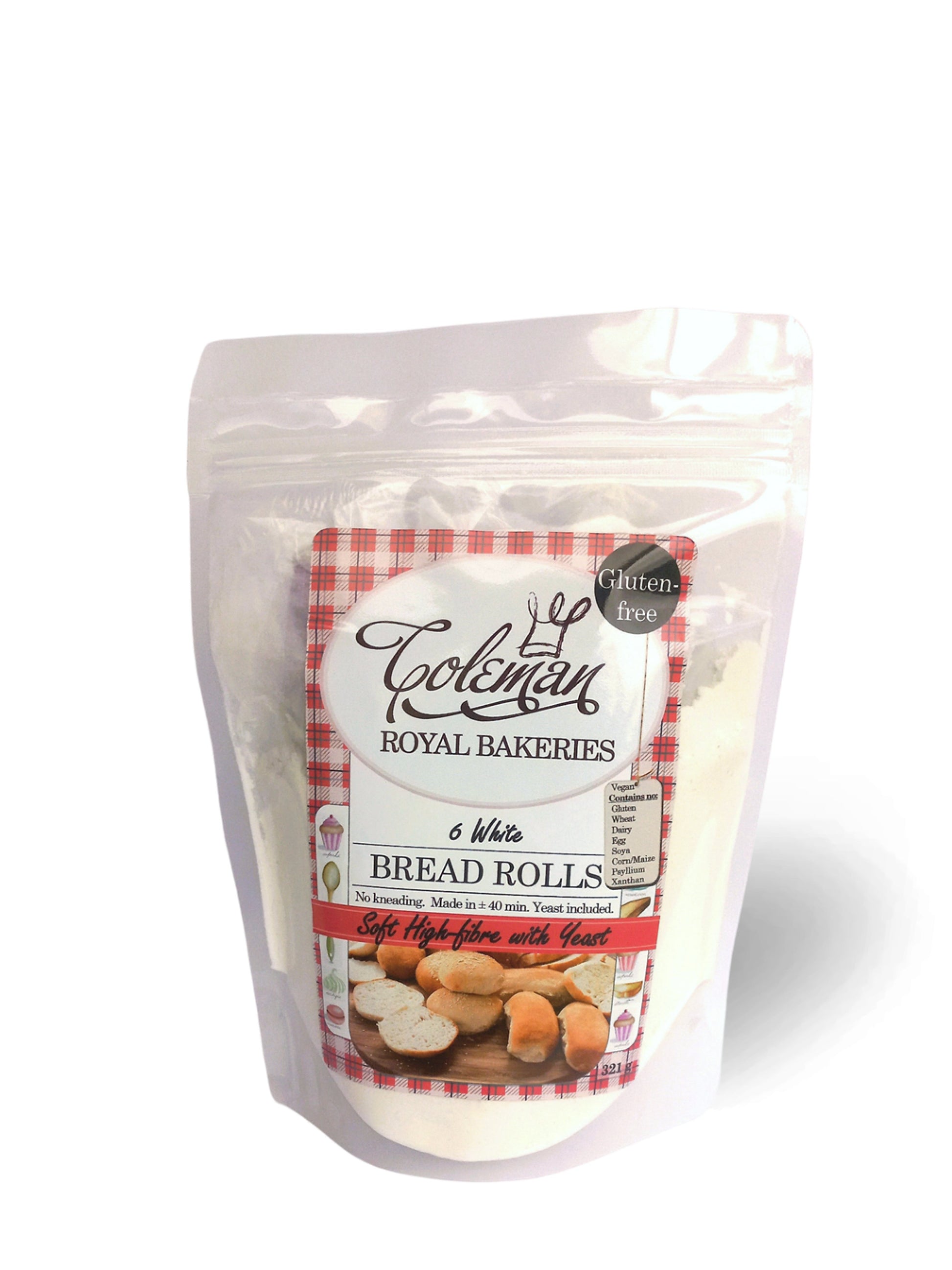 Bread Rolls. Makes 6 rolls (Gluten-free). 321 g - Coleman Royal Bakeries