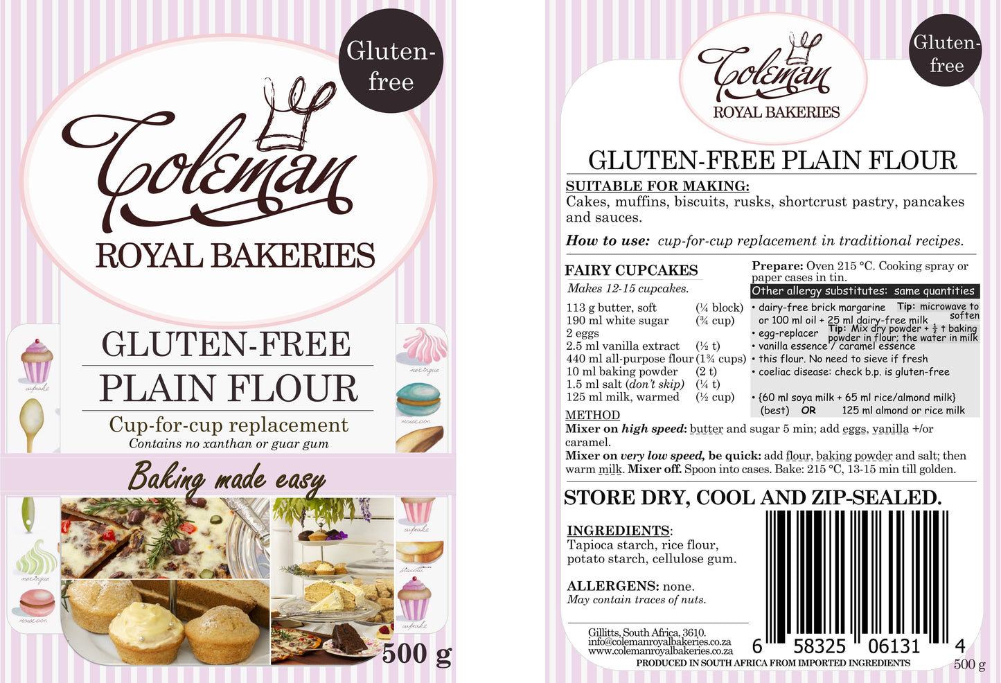 Gluten-free Plain Flour 500 g - Coleman Royal Bakeries