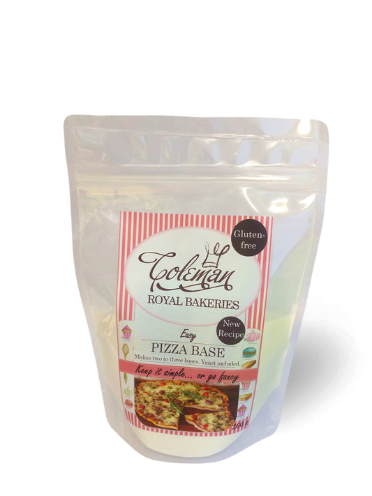 Pizza Base, makes 2-3 bases (Gluten-free). 250 g + 10 g yeast sachet included - Coleman Royal Bakeries